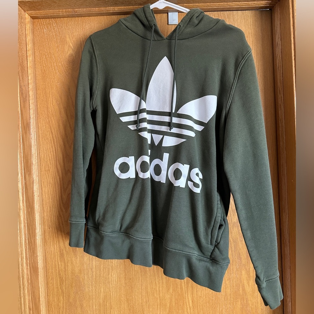 Olive Adidas size medium sweatshirt.